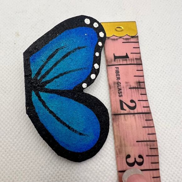 Handmade Large Dramatic Vibrant Butterfly Wing Statement Post Earrings - Picture 5 of 6